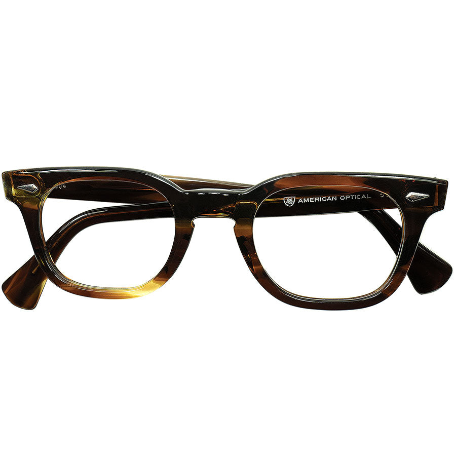 純正フルオリジナル稀少色レアサイズ 1960s デッドAMERICAN OPTICAL アメリカンオプティカル AO ARNEL アーネル型  ANTIQUE TORTOISE size42/22 ビンテージ ヴィンテージ 眼鏡 メガネ 【a7048】