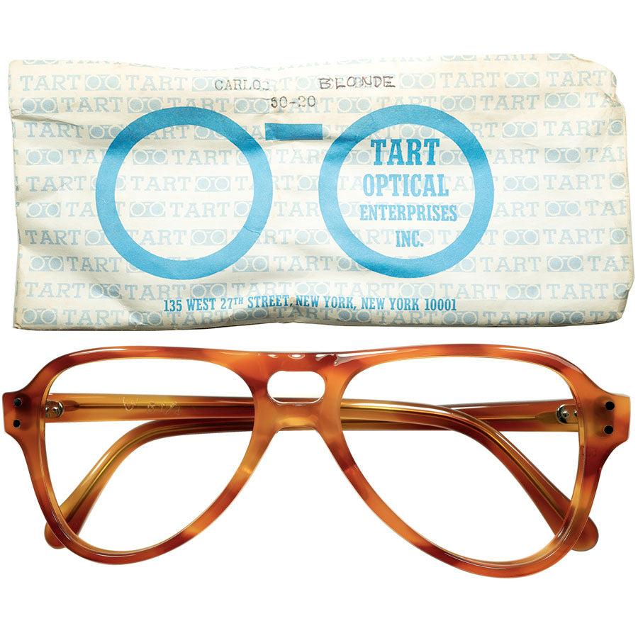 正統派アンビエーターSTYLE踏襲1960s-70sデッドストック USA製オリジナル TART OPTICAL タートオプティカル タート  CARLOS size50/20 BLONDE 眼鏡 ビンテージ ヴィンテージ 眼鏡 メガネ 【a7190】