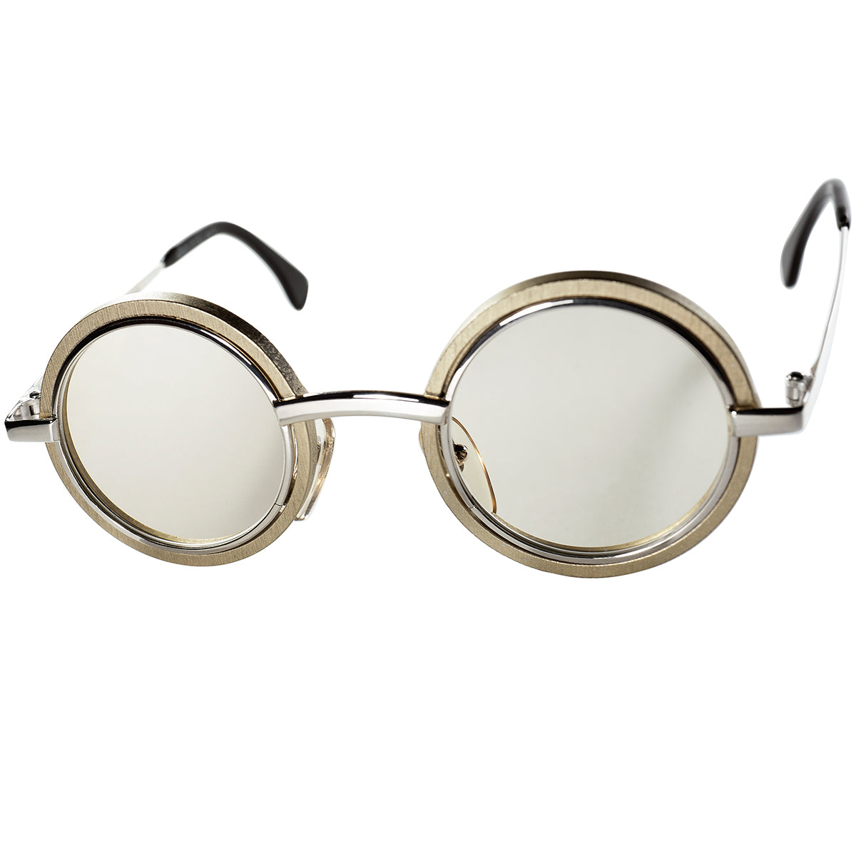 初期作品でもTOPレベルの完成度の実用的でCRAZYな 丸眼鏡 1980-90s初期FRANCE製 本人期デッドストック ALAIN MIKLI  アランミクリ INNER-RIM ROUND ビンテージ ヴィンテージ 眼鏡 メガネ 【a8291】