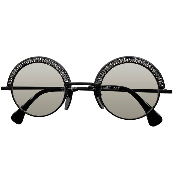 眼鏡ジャンキー必見の非日常的で実験的なCRAZY ARTピース1980s 初期フランス製本人期 デッドストック ALAIN MIKLI アランミクリ ROUND ブローALL BLACK ビンテージ ヴィンテージ 眼鏡 メガネ  【a8404】