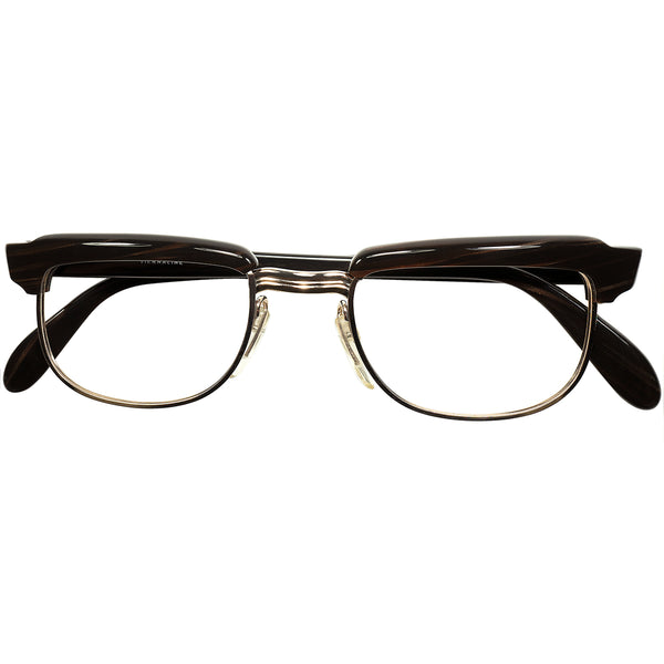 伝説的コンビらしいポテンシャルMAXの初期作品 1960s AUSTRIA製 デッドストック VIENNALINE 1/10 12KGF金張 クラウンパント派生型 ブロー size48/20 ビンテージ ヴィンテージ 眼鏡 メガネ 【a8585】