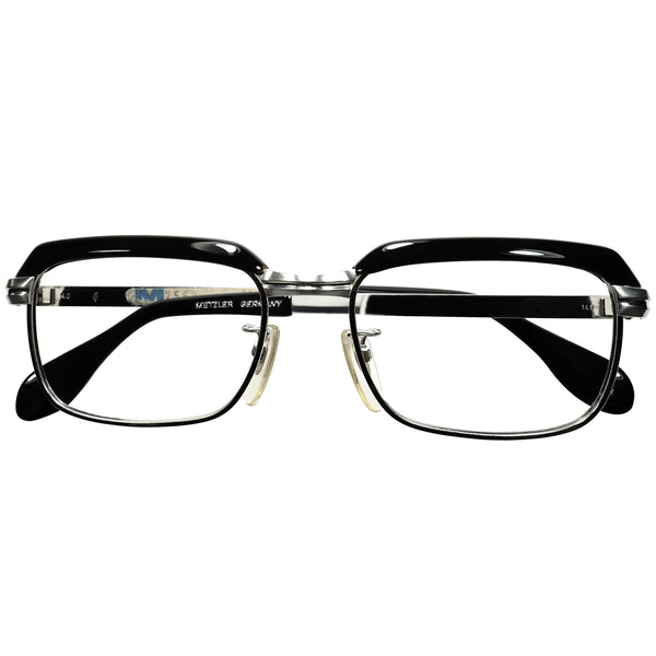 当時のドイツ3大メーカーがつくるGERMAN CLASSIC STYLE 1960-70s デッドストック 西ドイツ製オリジナル METZLER メッツラー ブロータイプ size52/18 ビンテージ ヴィンテージ 眼鏡 メガネ 【a9239】