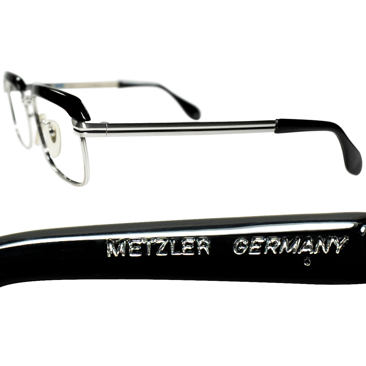 当時のドイツ3大メーカーがつくるGERMAN CLASSIC STYLE 1960-70s デッドストック 西ドイツ製オリジナル METZLER  メッツラー ブロータイプ size52/18 ビンテージ ヴィンテージ 眼鏡 メガネ 【a9239】