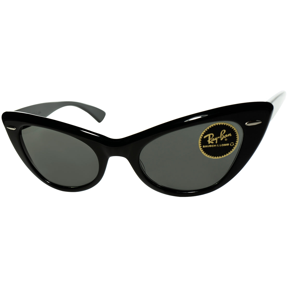 USキャットアイの上澄部分の一番美味しい所 1960s デッドストック USA製 Mid Century期 B&L RAYBAN ボシュロム レイバン  最初期オリジナルLISBON 黒 ビンテージ ヴィンテージ 眼鏡 メガネ 【A9283】