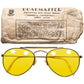 AVIATORとしては最古種のUNUSALな超珍品1930-40s MADE IN LONDON デッドストック Fish Optical 彫金 EARLY アビエーター ROAD MASTER 54/20 ビンテージ ヴィンテージ 眼鏡 メガネ  【B0324】