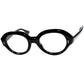 超絶クオリティ&グッドシェイプ 1960s フランス製デッド FRAME FRANCE 肉厚6mm 六角星ヒンジ 変形OVAL オーバル BLACK 47/22 実寸　 ビンテージ ヴィンテージ 眼鏡 メガネ 【b0346】
