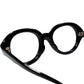 超絶クオリティ&グッドシェイプ 1960s フランス製デッド FRAME FRANCE 肉厚6mm 六角星ヒンジ 変形OVAL オーバル BLACK 47/22 実寸　 ビンテージ ヴィンテージ 眼鏡 メガネ 【b0346】