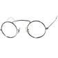 ANTIQUE OLD DESIGN踏襲1950-60s デッドストック FRAME FRANCE アッパーブリッジ 骨太リム SILVER METAL正円ラウンド 丸眼鏡 43/26実寸 超GOODSIZE ビンテージ ヴィンテージ 眼鏡 メガネ 【b0414】
