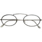 古典的なOLD DESIGNを昇華1950-60s デッドストック FRAME FRANCE アッパーブリッジ骨太リムSILVER METAL OVALラウンド 丸眼鏡 49/20実寸 超GOODSIZE　ビンテージ ヴィンテージ 眼鏡 メガネ 【b0420】