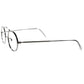 古典的なOLD DESIGNを昇華1950-60s デッドストック FRAME FRANCE アッパーブリッジ骨太リムSILVER METAL OVALラウンド 丸眼鏡 49/20実寸 超GOODSIZE　ビンテージ ヴィンテージ 眼鏡 メガネ 【b0420】