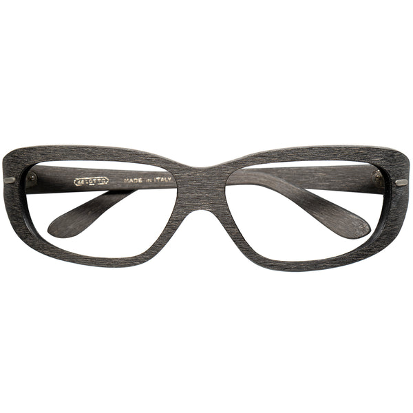 CLASSICテイストと当時の人々が考える近未来感が融合した新しい境地 1960s デッドストック FRAME ITALY ハイカーブ CHARCOAL WOOD ウェリントン ビンテージ ヴィンテージ 眼鏡 メガネ 【b0573】