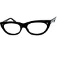 ありそうでなかった絶妙な塩梅の当時では大きめサイズなCATEYE1960s デッドストック FRAME ITALY キャットアイSTYLE ウェリントン BLACK 52/18実寸 ビンテージ ヴィンテージ 眼鏡 メガネ 【b0587】