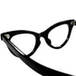ヴィンテージCATEYEの最高傑作 SPECIALアーカイブ 1950-60sデッドストック USA製オリジナル VICTORY OPTICAL 3DOT キャットアイ 黒 size46/20 ビンテージ ヴィンテージ 眼鏡 メガネ 【b0634】