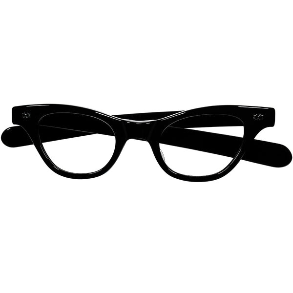 TART 初期の誰しもが初見のMEGA RAREキャットアイ1950sデッドUSA製オリジナル TART OPTICAL タートオプティカル BARBARA 黒 size44/22 ビンテージ ヴィンテージ 眼鏡 メガネ 【b0641】