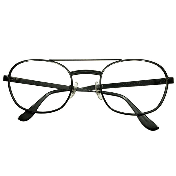 当時的 新トレンド台頭 デッドストック 1960s-1970s アメリカ製 MADE IN USA ボシュロム BAUSCH&LOMB B&L ALL MATT BLACK ミリタリーSTYLE アビエーター ビンテージ ヴィンテージ 眼鏡 メガネ 【A4335】 size 54/24