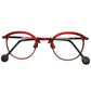 ONLY ONEデザイン デッドストック 1990s イタリア製 MADE IN ITALY l.a.Eyeworks アールデコ調ブリッジ ALLルージュレッド合金仕上げ パント×ブロー ビンテージ ヴィンテージ 眼鏡 メガネ 調実用的 実寸44/25 【A5134】