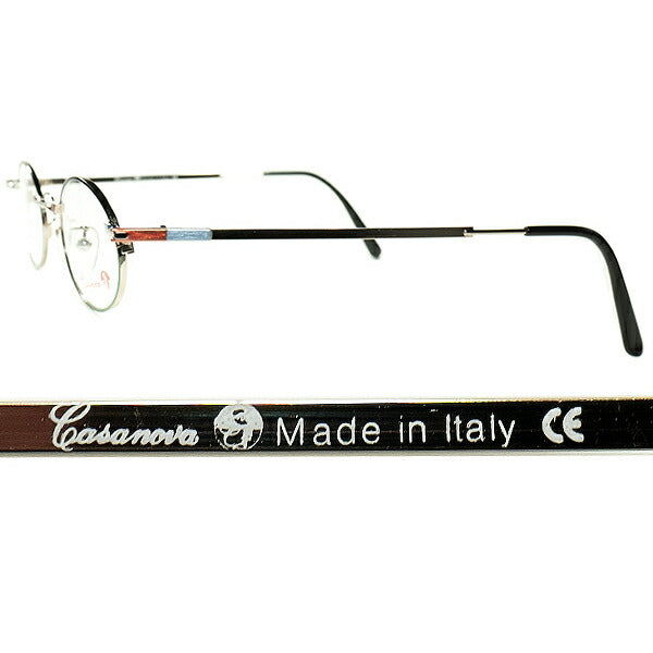 30sART meets EYEWEAR 1980s-90s Italy製 デッドストック Casanova カサノヴァ コンポジション  OVALラウンド 丸眼鏡 size44/21 ビンテージ ヴィンテージ 眼鏡 メガネ 【a6217】