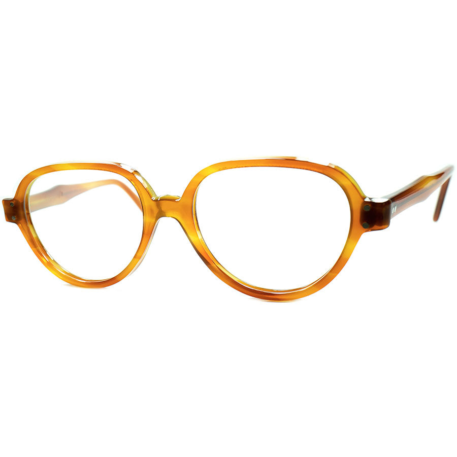 初登場最レア色 渋目初期モデル 1950s-60s デッドストック DEADSTOCK USA製 TART OPTICAL タートオプティカル  PUSSYFOOTER size48/18 ハニーアンバービンテージ ヴィンテージ 眼鏡 メガネ 【a6646】