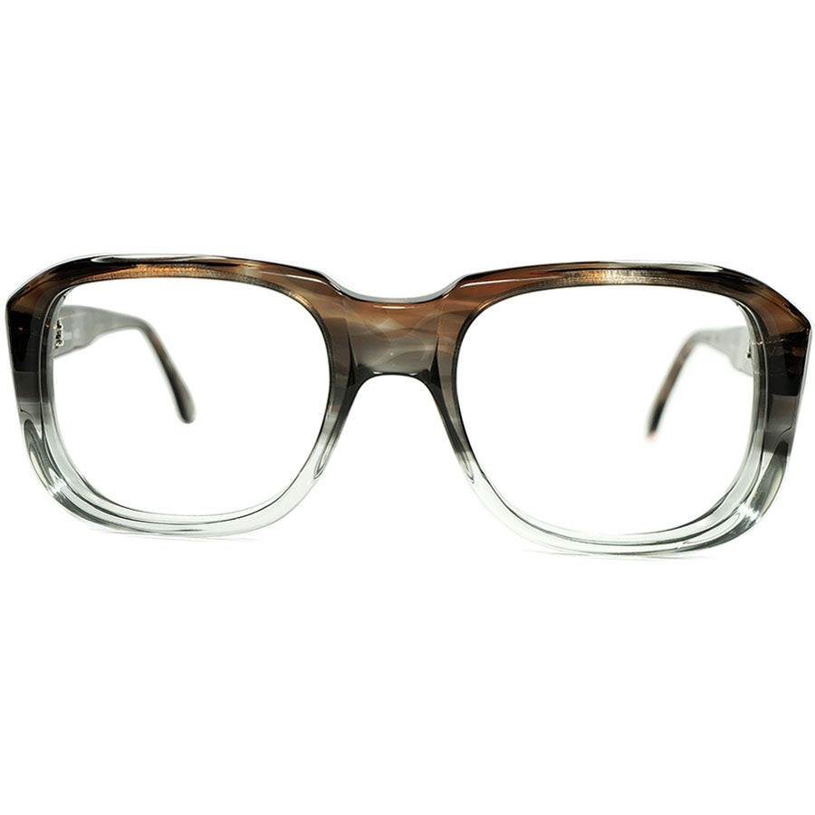 UK Mid Century世界観1960sデッドストック MADE IN ENGLAND 無機質DIGITALテイスト SQUAREウェリントン眼鏡 size50/18 ミッドセンチュリー