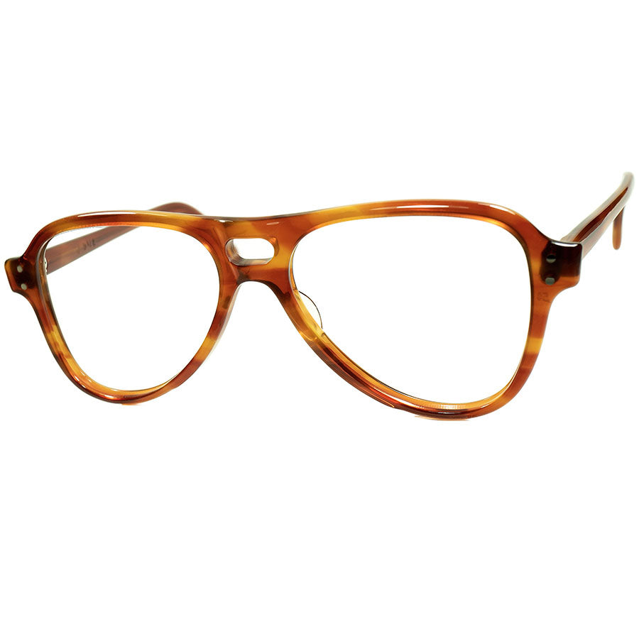 神秘的BEAUTIFUL生地感 青混じりAMBER生地 1960s-70sデッドUSA製オリジナル TART OPTICAL タート タートオプティカル HOLLY size48/20 眼鏡