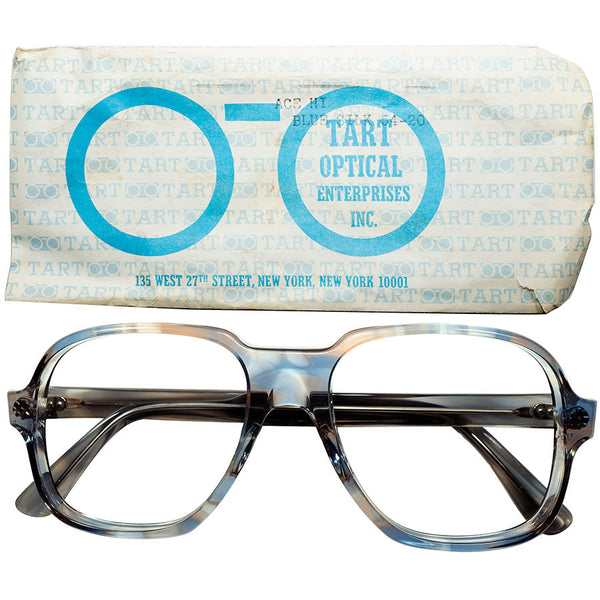 芸術的 超美色 激RAREカラー 1960s-70s デッドストック USA製オリジナル TART OPTICAL タートオプティカル ACE HIGH size54/20 BLUE SILK ビンテージ ヴィンテージ 眼鏡 メガネ【a7231】