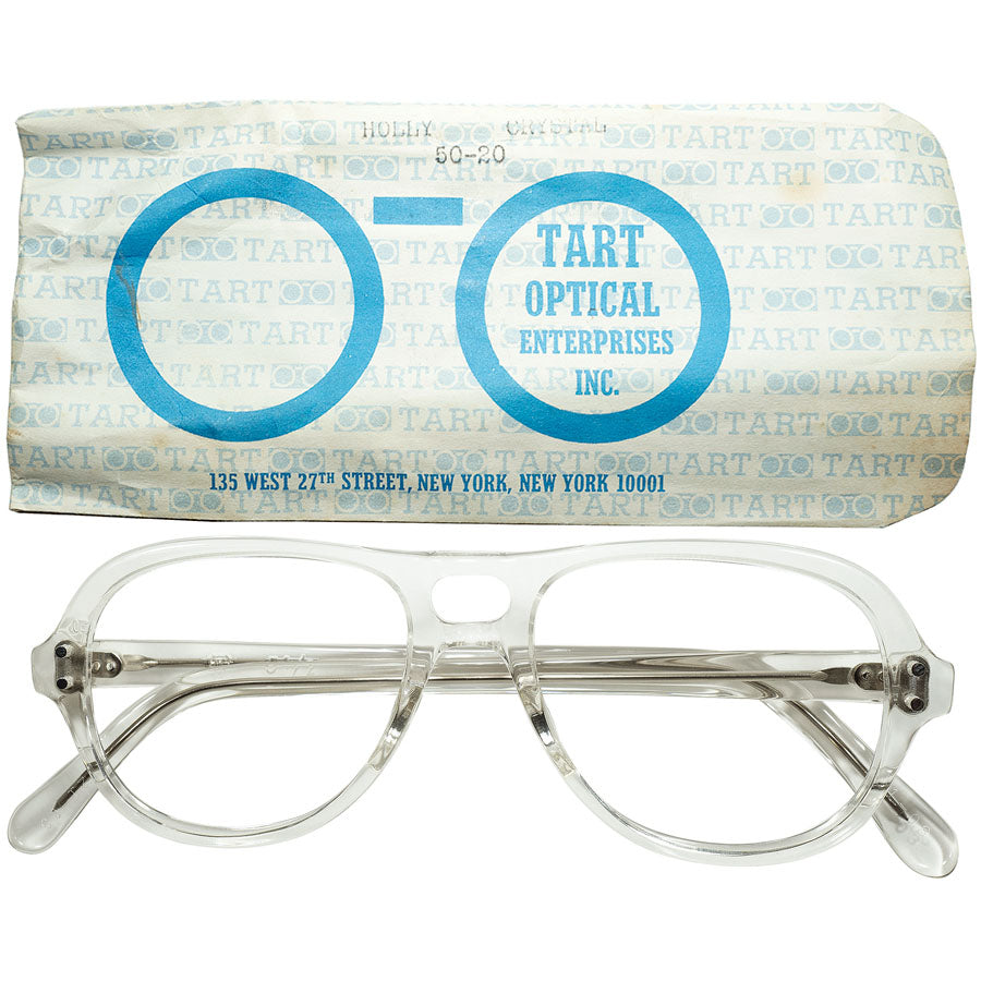 優秀SPEC主軸アビエーター 球数少CRYSTAL 1960s-70s デッドストック USA製オリジナル TART OPTICAL  タートオプティカル タート HOLLY size50/20 ビンテージ ヴィンテージ 眼鏡 メガネ 【a7233】