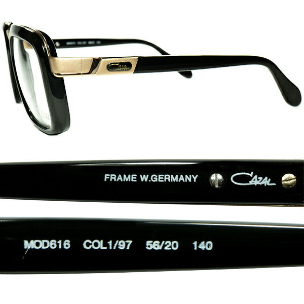 ストリートカルチャー史 最重要アイテム 最高ランクCASE付デッドストック1980s オリジナル西ドイツ製 CAZAL カザール mod.616  BLACK size56/20 ビンテージ ヴィンテージ 眼鏡 メガネ 【a7294】