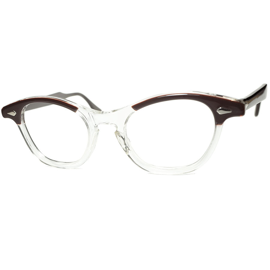 未復刻ゲキ渋カラー1950s-60s デッドストック USA製 オリジナル TART OPTICAL タートオプティカル タート LEADING  LIZ FOX型 KEYHOLE ウェリントン size46/20 ビンテージ ヴィンテージ 眼鏡 メガネ 【a7514】