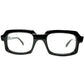 REALオールドUSハイエンド 1960s デッドストック USA製 LIBERTY プレステージ 最大7mm 極厚BLACK スクエア ウェリントン size50/21 ビンテージ ヴィンテージ 眼鏡 メガネ 【a7527】