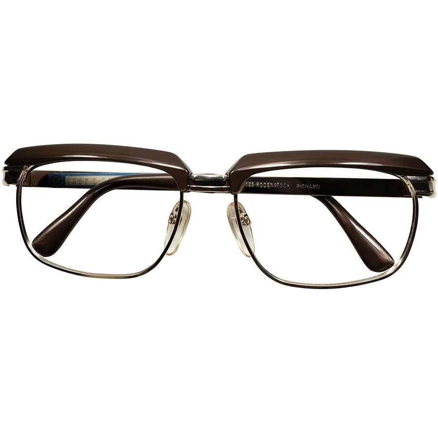 最高峰EU CLASSIC1960sデッドストック 西ドイツ製オリジナル RODENSTOCK ローデンストック RICHARD リチャード 1/20  10K 金張 GOLDxBROWN size54/16 ビンテージ ヴィンテージ 眼鏡 メガネ 【a7538】