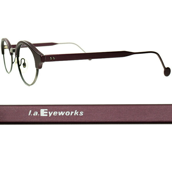 絶妙RAREカラー1990sデッドストック ITALY製 l.a.Eyeworks アイワークス 彫金リム OVAL PANTO型 フルメタル素材  ブロータイプ 眼鏡 VILOLETTE ヴィンテージ ビンテージ 眼鏡 メガネ 【a7601】