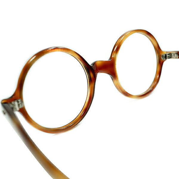 絶妙シルエットバランス SUPER GOODSIZE万能個体1950sデッドストック FRAME FRANCE フランス製コルビジェSTYLE  正円ラウンド 丸眼鏡 42/22実寸 ビンテージ ヴィンテージ 眼鏡 メガネ 【a8142】