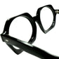 世界のアイウェアシーンが激変した時代より1960sイタリア製 デッド FRAME ITALY 変形ポリンゴンHEXAGON 六角形 BLACK size52/20 眼鏡 ビンテージ ヴィンテージ 眼鏡 メガネ 【a8242】