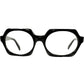 世界のアイウェアシーンが激変した時代より1960sイタリア製 デッド FRAME ITALY 変形ポリンゴンHEXAGON 六角形 BLACK size52/20 眼鏡 ビンテージ ヴィンテージ 眼鏡 メガネ 【a8242】