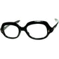 アイウェアデザインの無限大の可能性が最初に示された時代の好例1960s デッド FRAME FRANCE ジオメトリック ウェリントン BLACK 44/22実寸 ビンテージ ヴィンテージ 眼鏡 メガネ 【a8332】