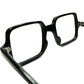 SUPERマニアックでNERDな幾何学シェイプ 1960s フランス製 デッドストック FRAME FRANCE スクエア さりげなく緩やかな直角逆台形 BLACK 44/22実寸 ビンテージ ヴィンテージ 眼鏡 メガネ 【a8333】