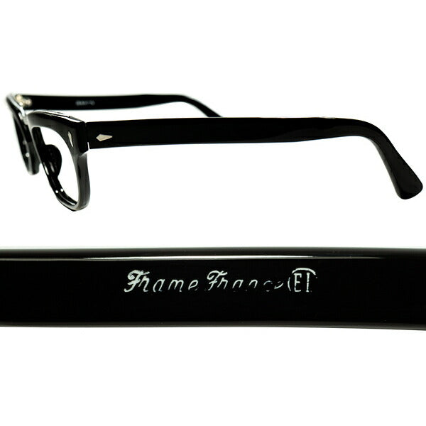 待望BLACKx SILVERにエグい逆ダイヤヒンジの激レアAMOR STYLE 1950s-60s デッドストック FRAME FRANCE  アモールスタイル ウェリントン黒 size48/22 ビンテージ ヴィンテージ 眼鏡 メガネ 【a8341】