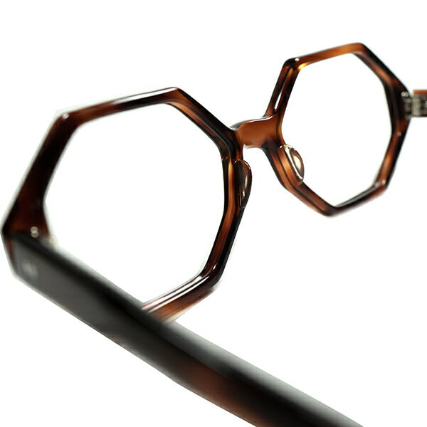 ヒネリの効いたシャープな面構えの変わり種OCTAGON 1960s デッドストック FRAME FRANCE 八角形 フレンチ オクタゴン DEMI  AMBER size50/20 ビンテージ ヴィンテージ 眼鏡 メガネ 【a8349】