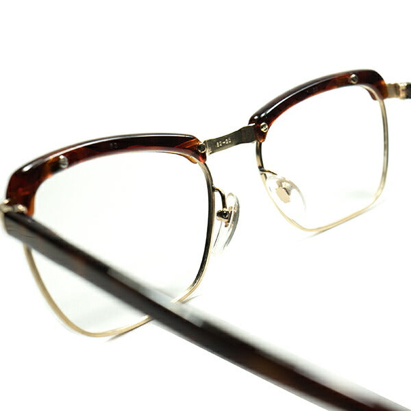 OLD PARIS GENTS LOOK 1960sフランス製 貴重 デッドストック FRAME FRANCE 名門 AMOR アモール 金張  ウェリントン型 ブローsize52/20 幅広FACE向個体 ビンテージ ヴィンテージ 眼鏡 メガネ 【a8586】