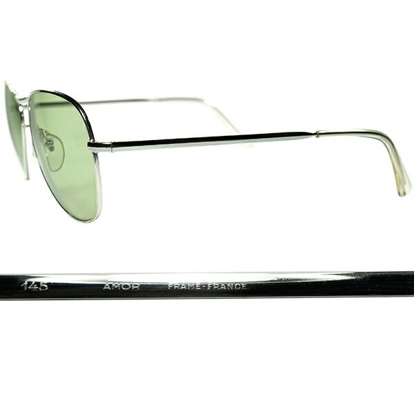 待望スペック 極上FRENCH AVIATOR1960s-70sデッドストック FRAME FRANCE 本家 AMOR 製 アモール  SINGLEブリッジ WHITE GOLD FILLED 金張 アビエーター ビンテージ ヴィンテージ 眼鏡 メガネ 【a9142】