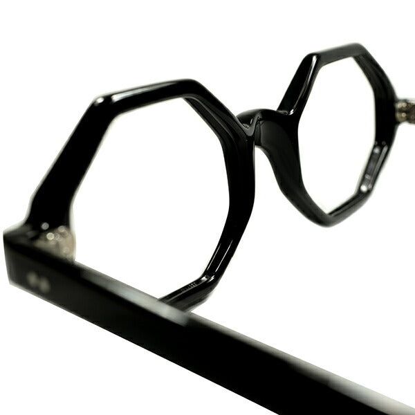 絶妙なニュートラル感のデイリー向けFRENCH OCTAGON 1960s デッドストック FRAME FRANCE by Selecta 八角形  フレンチ オクタゴン BLACK size48/22 ビンテージ ヴィンテージ 眼鏡 メガネ 【a9204】