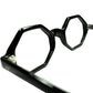 デザインで選ぶよりも重要なサイズ選びをVINTAGEで実現 1960s デッドストック FRAME FRANCE by Selecta 八角形 フレンチ オクタゴン BLACK size44/22 ビンテージ ヴィンテージ 眼鏡 メガネ 【a9209】