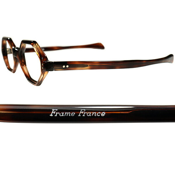 BASIC DESIGNのビンテージでピンポイントなマイサイズを1960s デッドストック FRAME FRANCE by Selecta 八角形  フレンチ オクタゴン AMBER size44/22 ビンテージ ヴィンテージ 眼鏡 メガネ 【a9212】