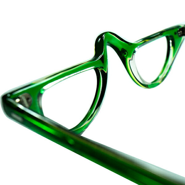 ANTIQUEシルエットx SUPER RAREカラー1960sフランス製デッドストック FRAME FRANCE by Selecta 1/2  eye ハーフアイ GREEN SMOKE 老眼鏡 size38/26 ビンテージ ヴィンテージ 眼鏡 メガネ 【a9286】