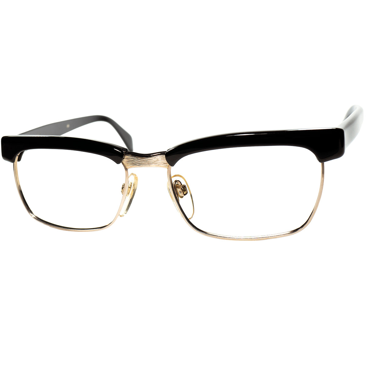 当時ベストセラー名作 1960-70s デッドストック 西ドイツ製 オリジナル RODENSTOCK ローデンストック ARNOLD アーノルド  1/20 12K金張 size52/16 BLACK ビンテージ ヴィンテージ 眼鏡 メガネ 【a9470】